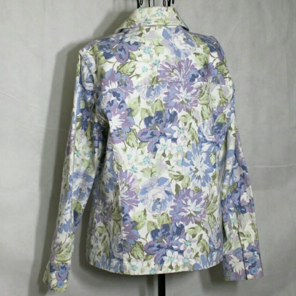 {croft & barrow}Lavender Floral Print Denim Jacket - Picture 3 of 7